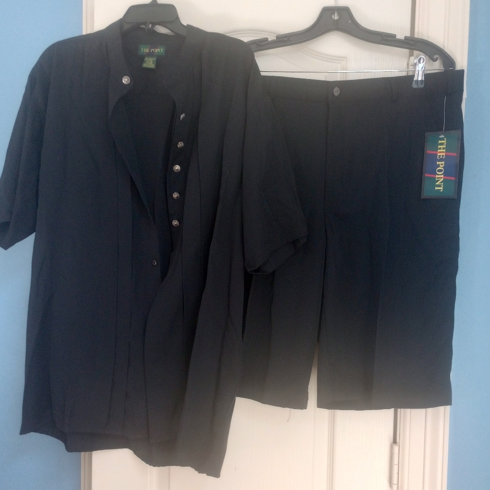 Black Flat Front Shorts Classic Style